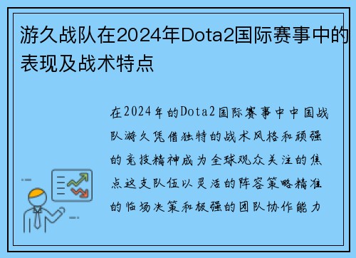 游久战队在2024年Dota2国际赛事中的表现及战术特点